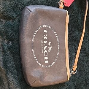 Coach Black and Tan Wristlet